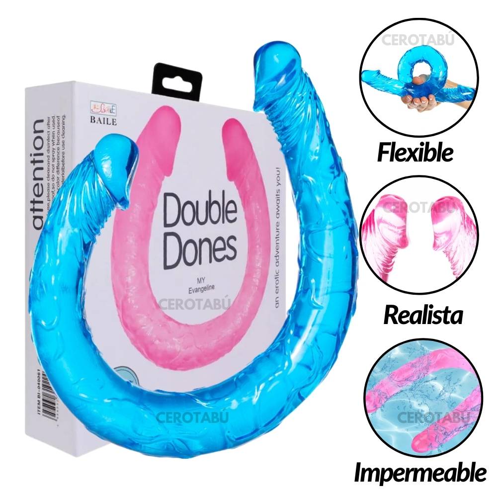 Dildo Doble Penetracion Consolador Anal Vaginal Grande